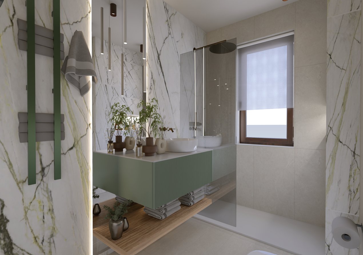 Appartamento - bagno mobile verde
