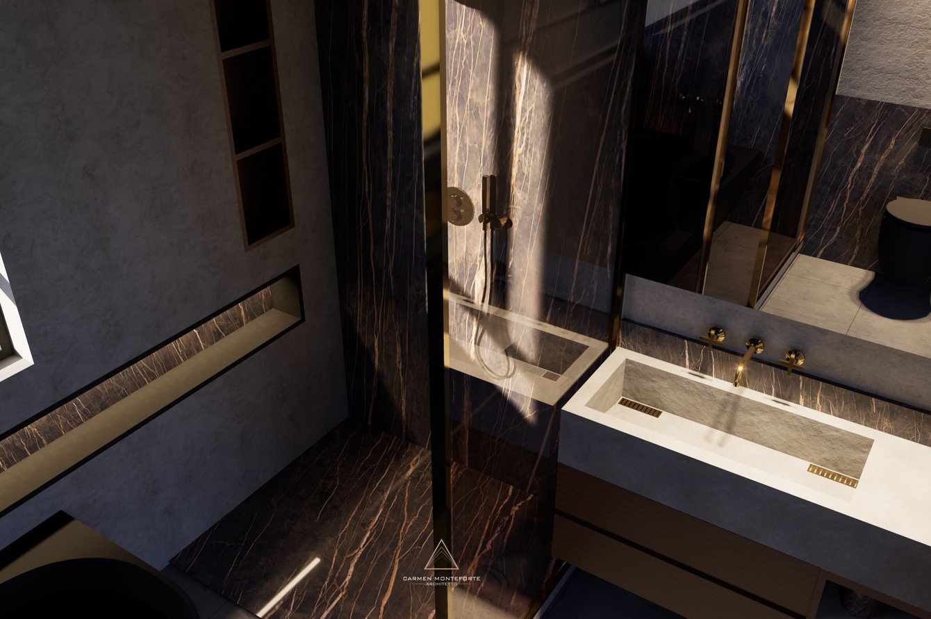 Bagno 2026 - vista dall'alto zona doccia