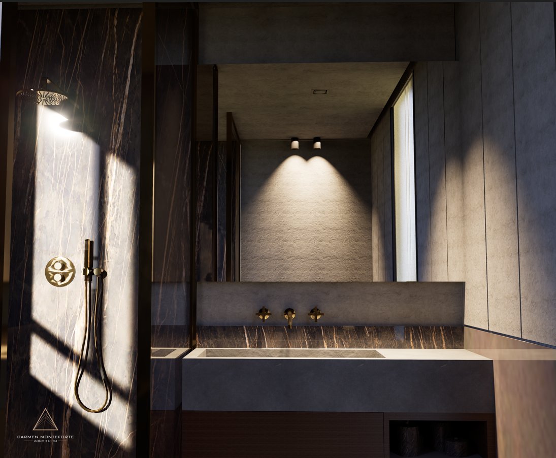 Bagno 2026 - zona lavabo con specchio