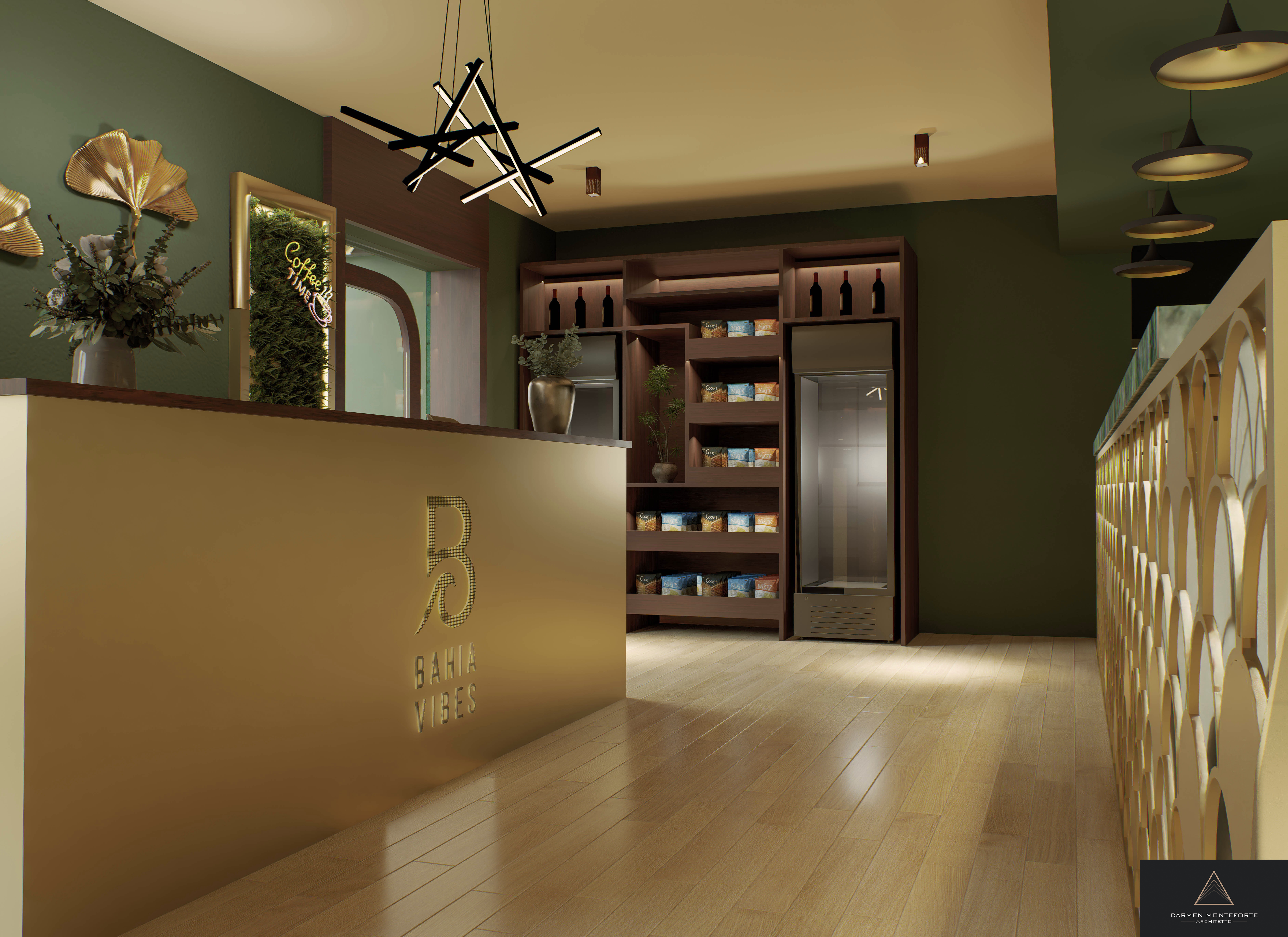 Bahia Vibes - ingresso esterno con parete verde e pergola